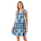 Zipper Tank Dress Blue Kalidesope