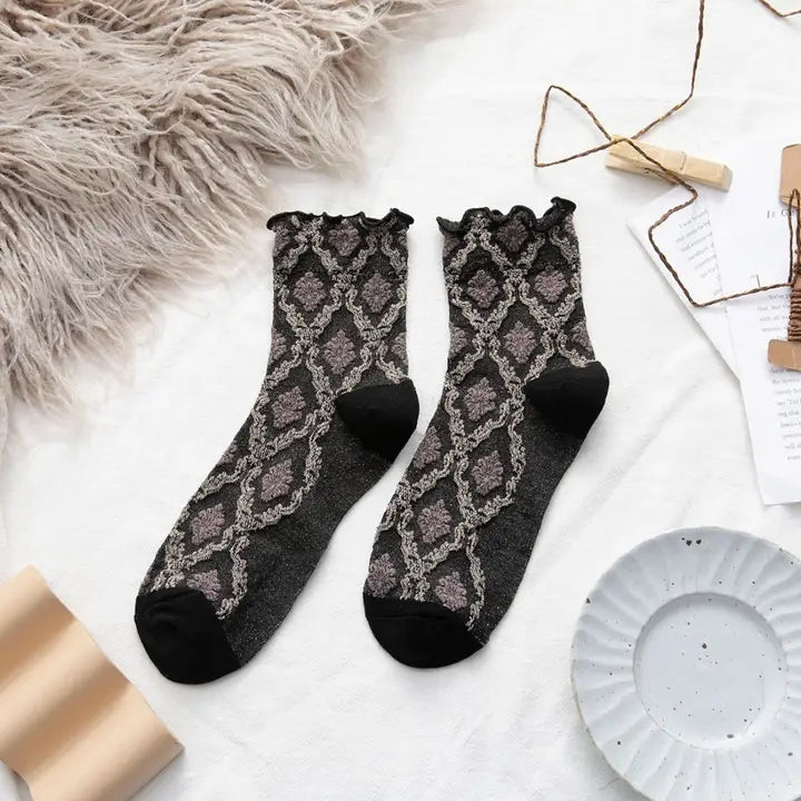 Retro Argyle Pattern Socks