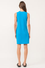 Justine High Neck Sleeveless Dress Horizon Blue