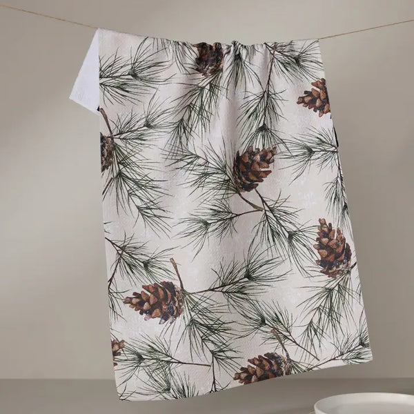 Geometry Tea Towel Evergreen Frost