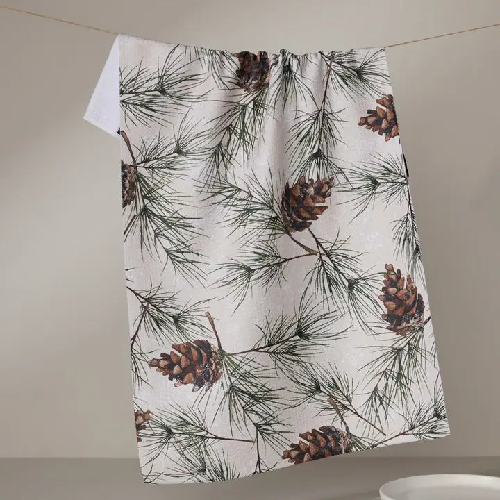 Geometry Tea Towel Evergreen Frost