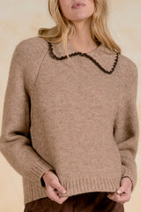 Oversize Collar Sweater Mocha Light