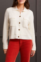 Collared Button Down Sweater Cardigan Moonstone