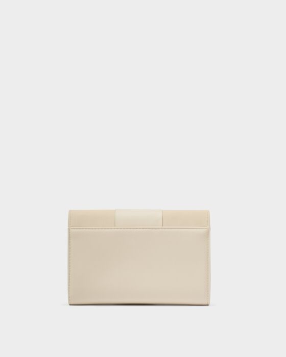 Taya Suedette Woven Wallet Off White