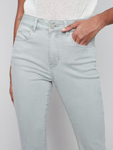 Twill Bootcut Raw Hem Pant Basil