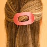 Teleties Small Flat Round Hair Clip Calming Coral