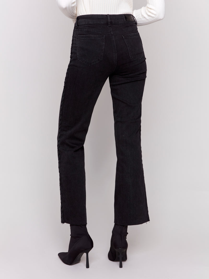 Braided Side Tape Jeans Charcoal