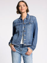 Jackie Embroidered Jacket Surf Blue Wash
