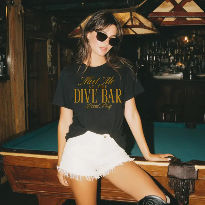 Meet Me At The Dive Bar Graphic Tee Black