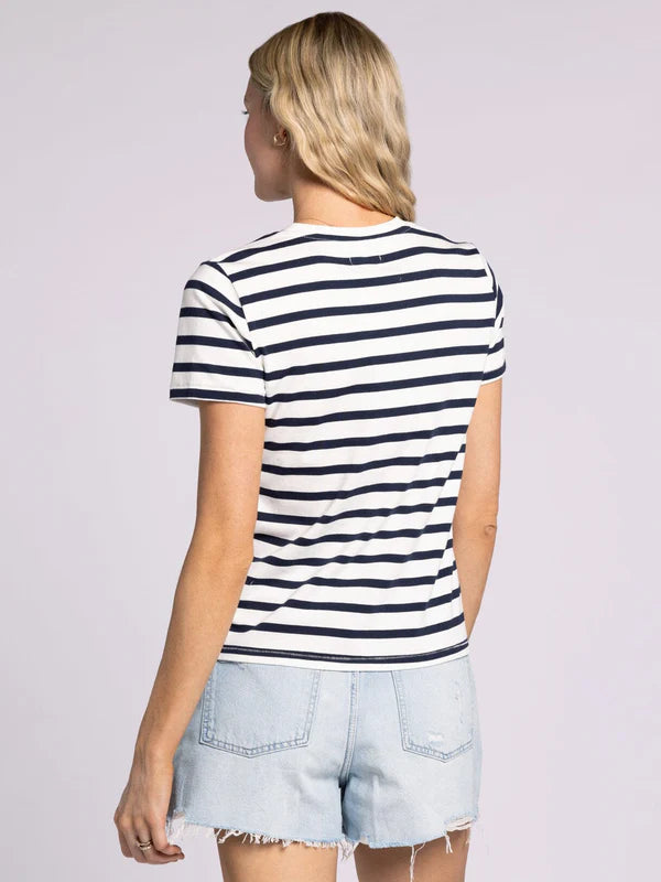 Asher Relaxed Fit Tee White Navy