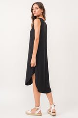 Sheridan Sleeveless Button Back Detail Midi Dress Black