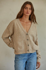 Ingrid Buttoned Cardigan Khaki
