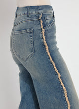 Era High Rise Wide Leg Fray Piping Denim Pants Nutshell Dye Midwash