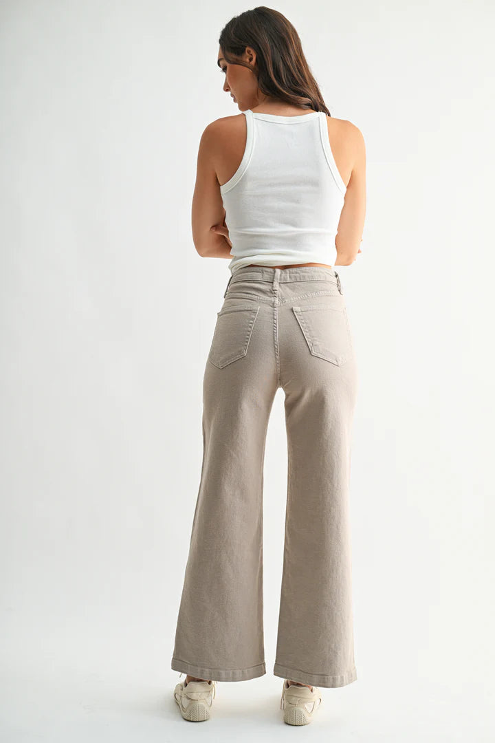 Patch Pocket Wide Leg Pants Moonstone
