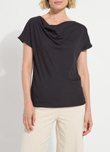 Ensley Cowl Neck Top Black