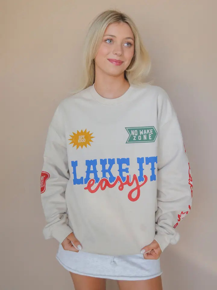 Lake It Easy Sweatshirt Bone