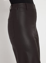 High Waist Vegan Leather Wide Leg Pants Double Espresso