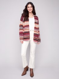 Space Dye Jacquard Cardigan Jewel