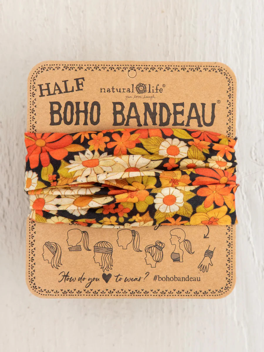 Half Boho Bandeau Wine Floral Border