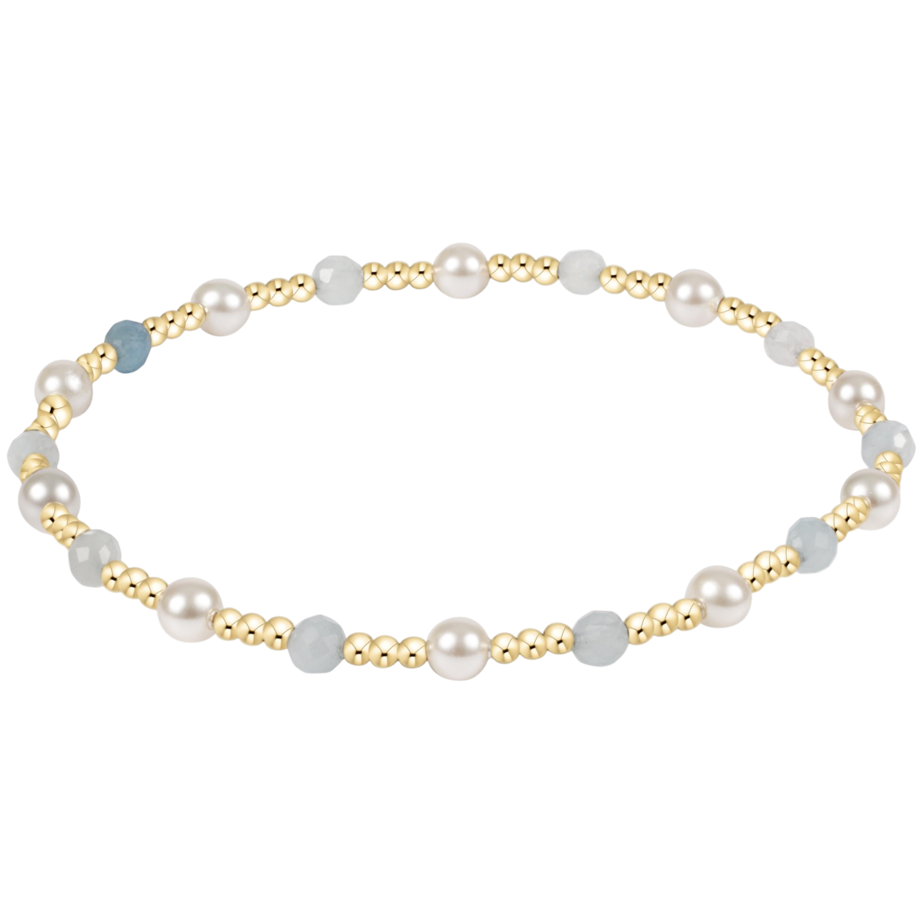 Extends Pearl Sincerity 4mm Gem Bracelet Aquamarine