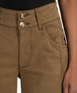 Charlotte High Rise Wide Leg Front Seam Pants Dark Olive
