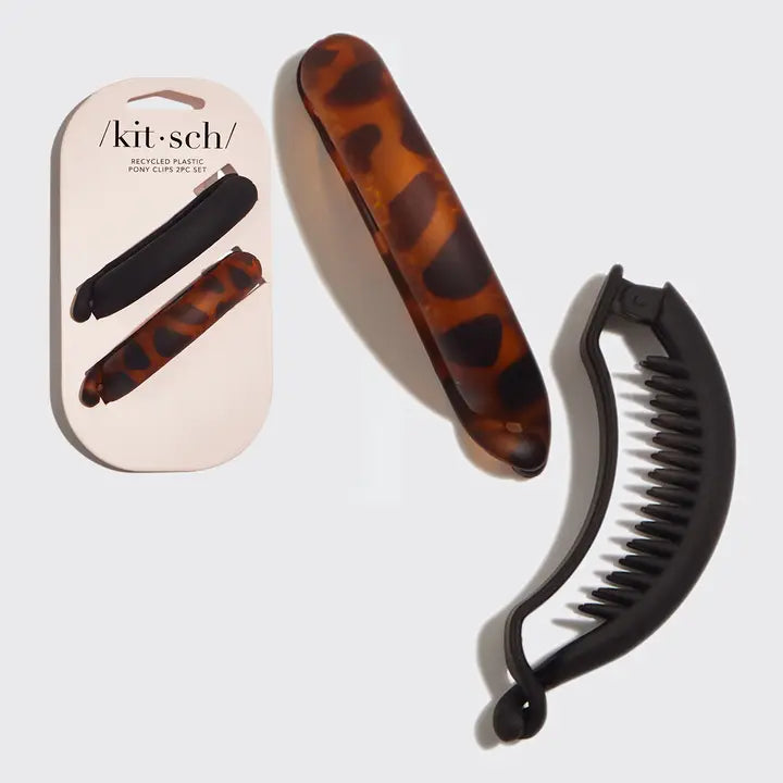 Recycled Plastic Pony Clips - 2pc