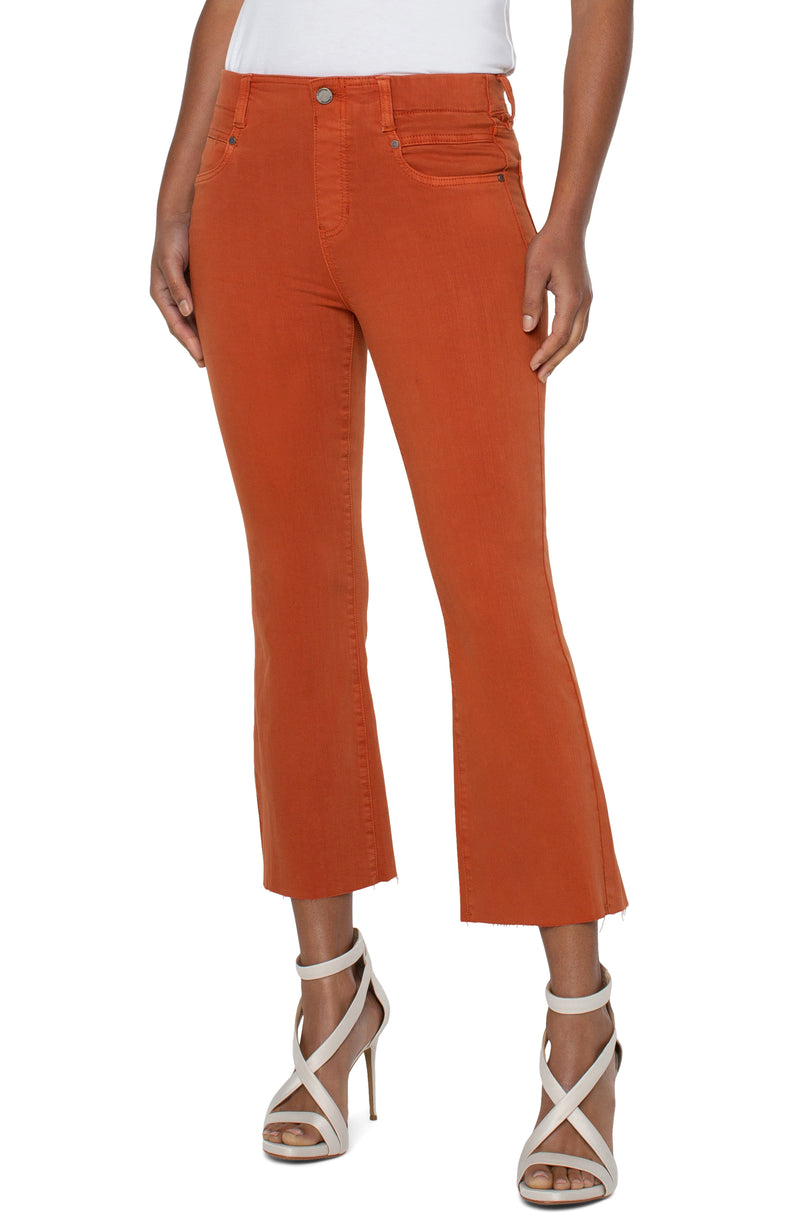Gia Glider Split Pleat Crop Flare Orange Rust