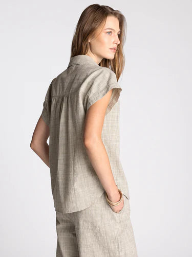 Sable Top Ivory Forest Green Stripe