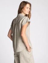 Sable Top Ivory Forest Green Stripe