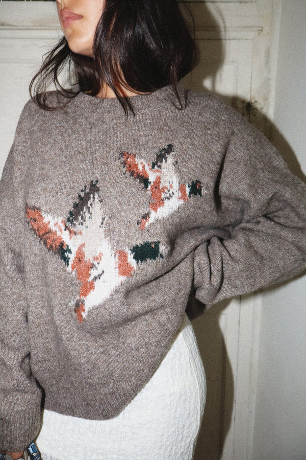 Flying Duck Knit Sweater Mocha