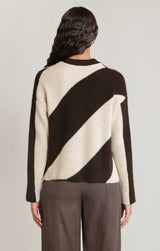 Diagonal Stripe Sweater Brown + Oat
