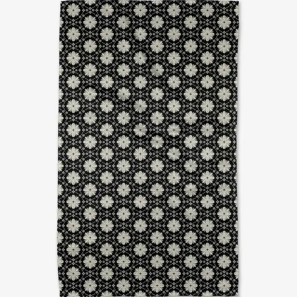 Geometry Tea Towel Monochrome Floral