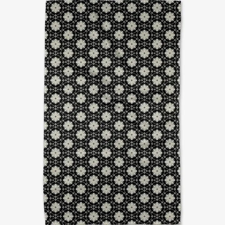 Geometry Tea Towel Monochrome Floral