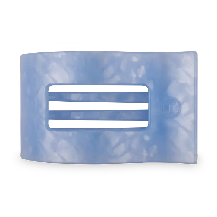 Teleties Medium Flat Rectangle Hair Clip Blue Lagoon