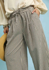 Striped Wide Leg Pants Latte