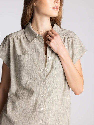 Sable Top Ivory Forest Green Stripe