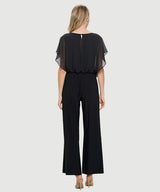 Chiffon Batwing Palazzo Jumpsuit Black