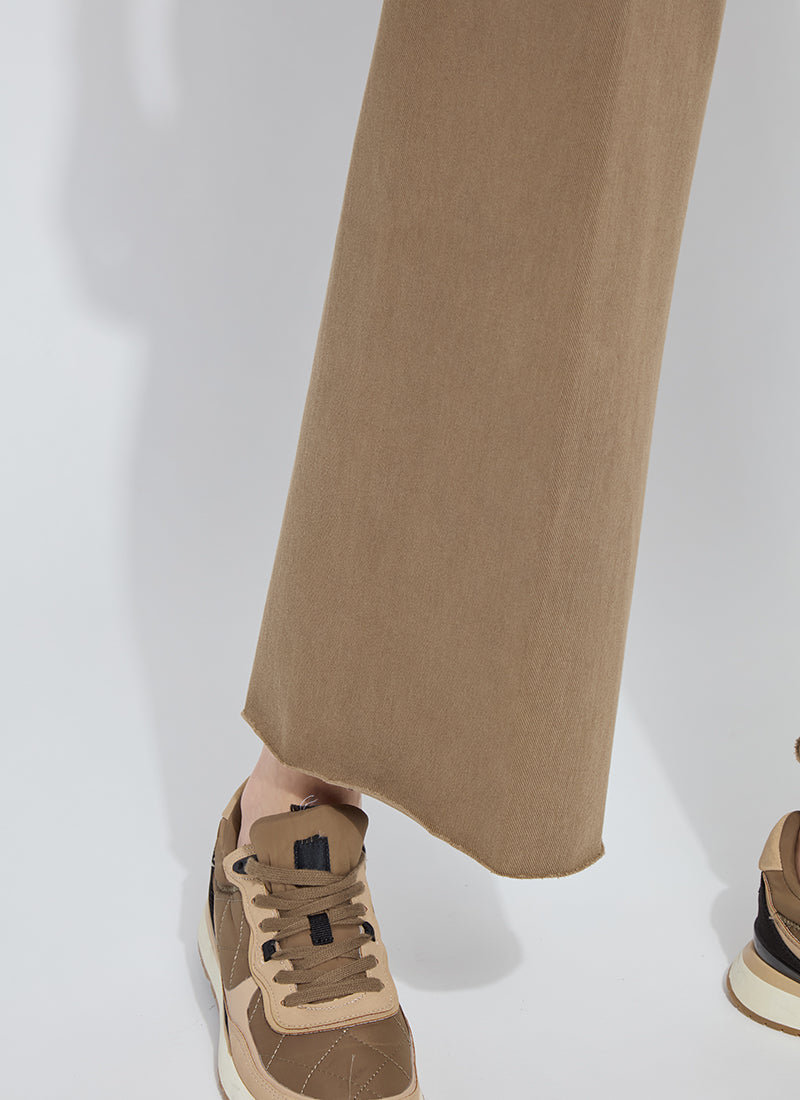 Erin High Waist Wide Leg Denim Pants Antique Wash Smoked Olive