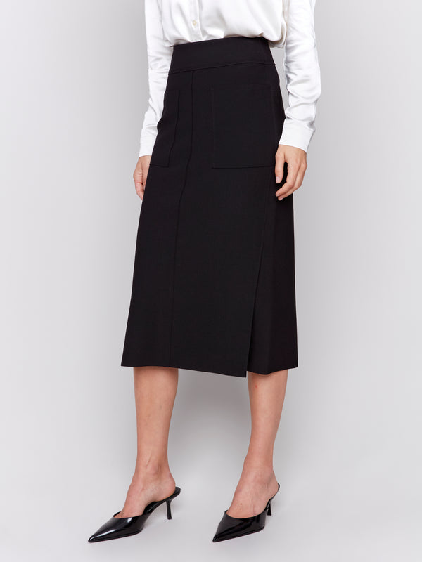 Gutsy Crepe Patch Pocket Skirt Black