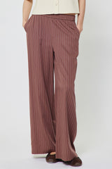 Striped Drawstring Pants Mocha