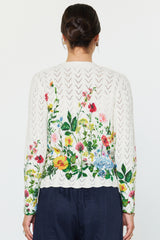 Floral Garden Chevron Knit Cardigan Multi