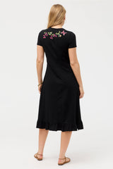 Maddy-Handkerchief Hem Knit Dress Black