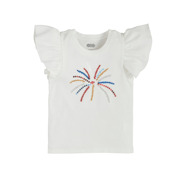Youth Tinsel Ruffle Sleeve Tee Firework