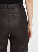 High Waist Vegan Leather Wide Leg Pants Double Espresso