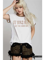 I Let The Dogs Out Graphic Tee White