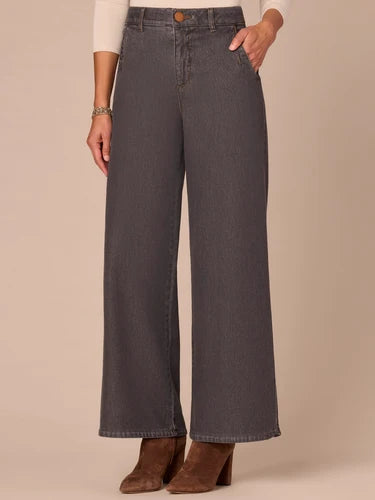 Ab Solution Skyrise Tulip Hem Wide Leg Jeans Grey