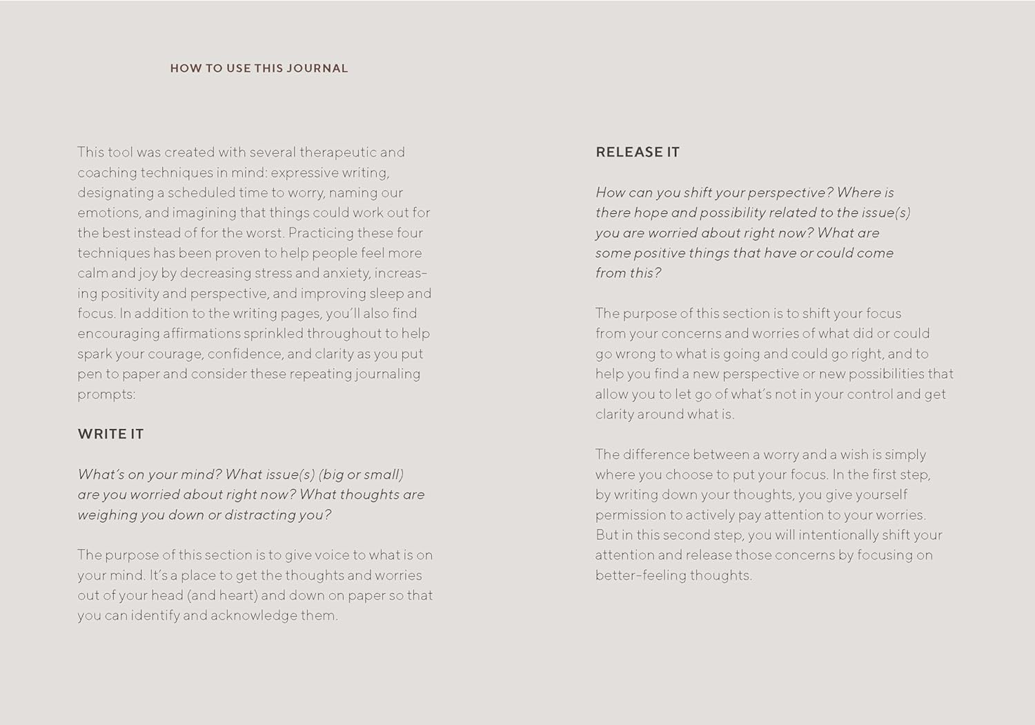 Write & Release Journal