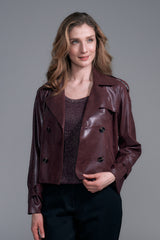 Cropped Trench Vegan Leather Jacket Windsor