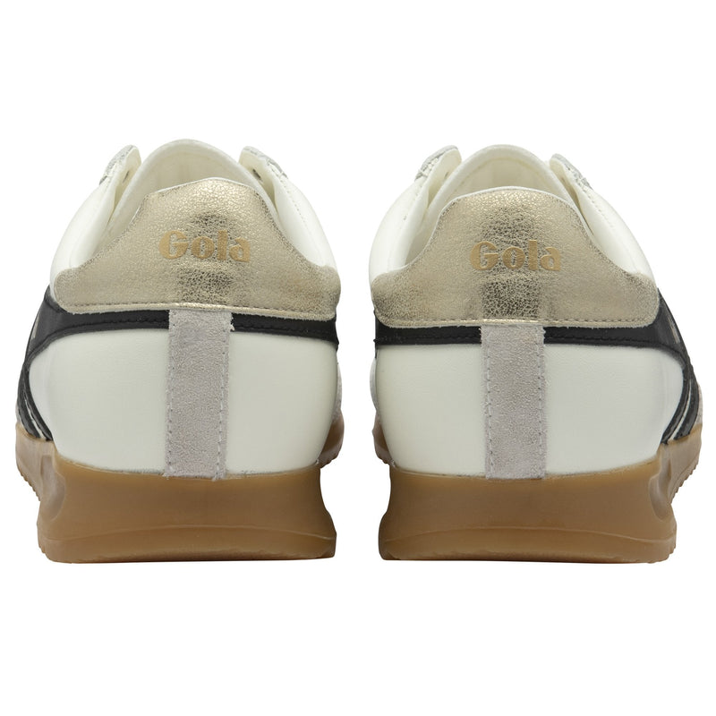 Torpedo Leather Sneakers Off White, Black + Gold