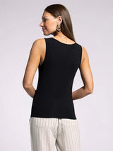 Kristen Button Detail Tank Black